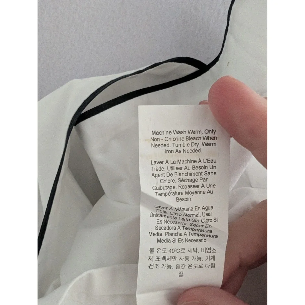 Pottery Barn Morgan Organic Cotton Standard Shams White Black Monogram T Pair